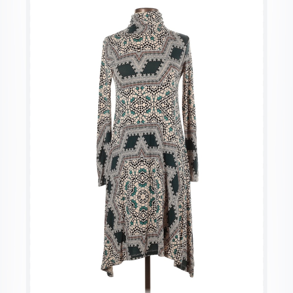 Women’s — Dresses — Anthropologie — Size, XS — Color, Black, Tan and Teal Green